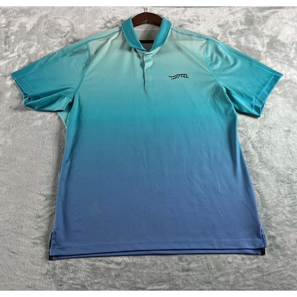 Sun Day Red Polo Shirt Mens Large Blue Gradient TW Performance Golf Tiger Woods